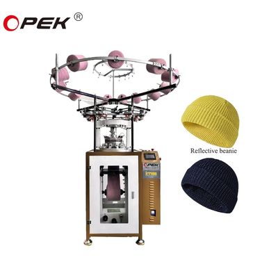 Macchina avanzata di maglieria a cappello riflettente 7G-18G con alimentatore 2F-10F