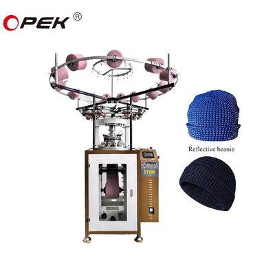 Macchina avanzata di maglieria a cappello riflettente 7G-18G con alimentatore 2F-10F