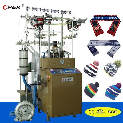 Macchina a maglia per sciarpe da calcio a controllo completamente computerizzato con allarme completamente automatico