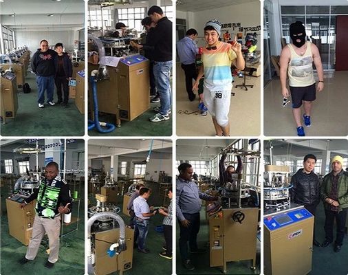 Macchina a maglia per sciarpe da calcio a controllo completamente computerizzato con allarme completamente automatico