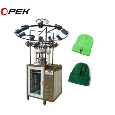 Macchina di maglieria circolare Opek computerizzata e prestazioni per la produzione di cappelli a costole