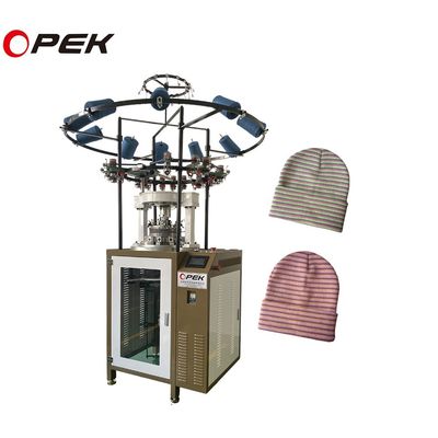 Macchina di maglieria circolare Opek computerizzata e prestazioni per la produzione di cappelli a costole