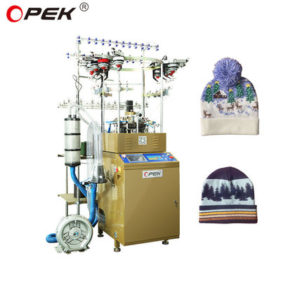 Progettazione di due in uno Jacquard sciarpa e cappello macchina con singolo metodo di maglieria