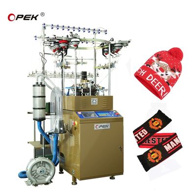 OPEK High Speed Circular Windproof Hat and Scarf Knitting Machine per disegni Jacquard