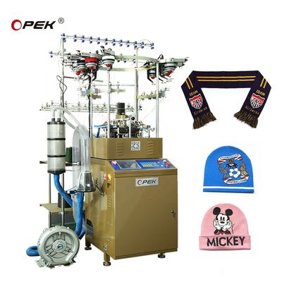 OPEK senza cuciture manicotto di costole cappello circolare cappello sciarpa macchina da maglieria con allarme completamente automatico
