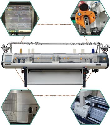 Flat Knitting Style Collar Machine 52 pollici Fully Jacquard Con calibro 12 e calibro 14
