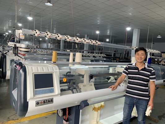 80 pollici computerizzato Jacquard maglione che rende la macchina a maglia piatta per la maglietta Collare Trim