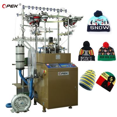 Touch Screen Opek Stitching Slouch Beanie Hat Making Machine con allarme completamente automatico