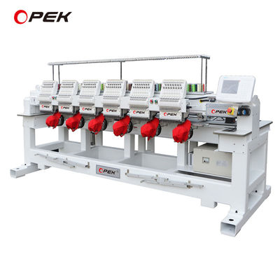 6 teste 1200 giri al minuto Macchina di ricamo computerizzata con KOBAN Rotary Hook e Cap Driver