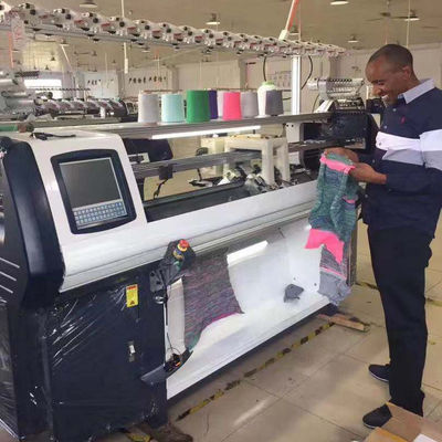 Macchine a maglia piatta computerizzata a doppio sistema per maglioni completamente jacquard