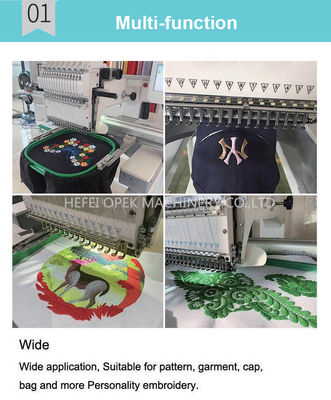 ISO/CE Certificato Opek 8 Teste 12/15 Aghi Industrial Computer 400*500mm Flat Embroidery Machine