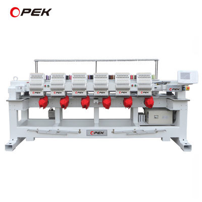 2000W OPEK 6 Head Industrial Computer Embroidery Machine per T-shirt a cappello Cappello abbigliamento piatto