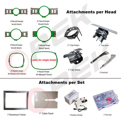 2000W OPEK 6 Head Industrial Computer Embroidery Machine per T-shirt a cappello Cappello abbigliamento piatto