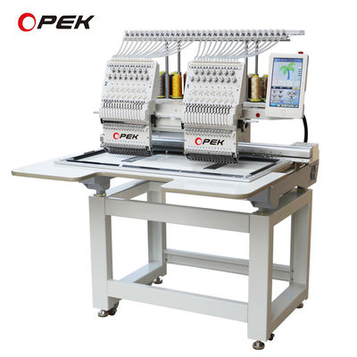OPEK due doppia doppia 2 teste macchina di ricamo per cappello T-shirt cappello piatto vendita computerizzata