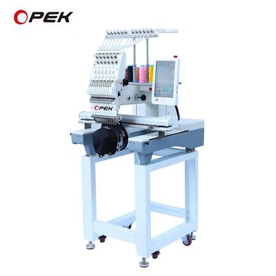 OPEK Macchina per ricamo a testa singola 12 15 aghi Macchina per ricamo a cappello